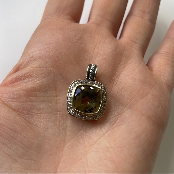 AUTH David Yurman Citrine Albion Pendant with Pave Diamonds - Picture 5 of 12